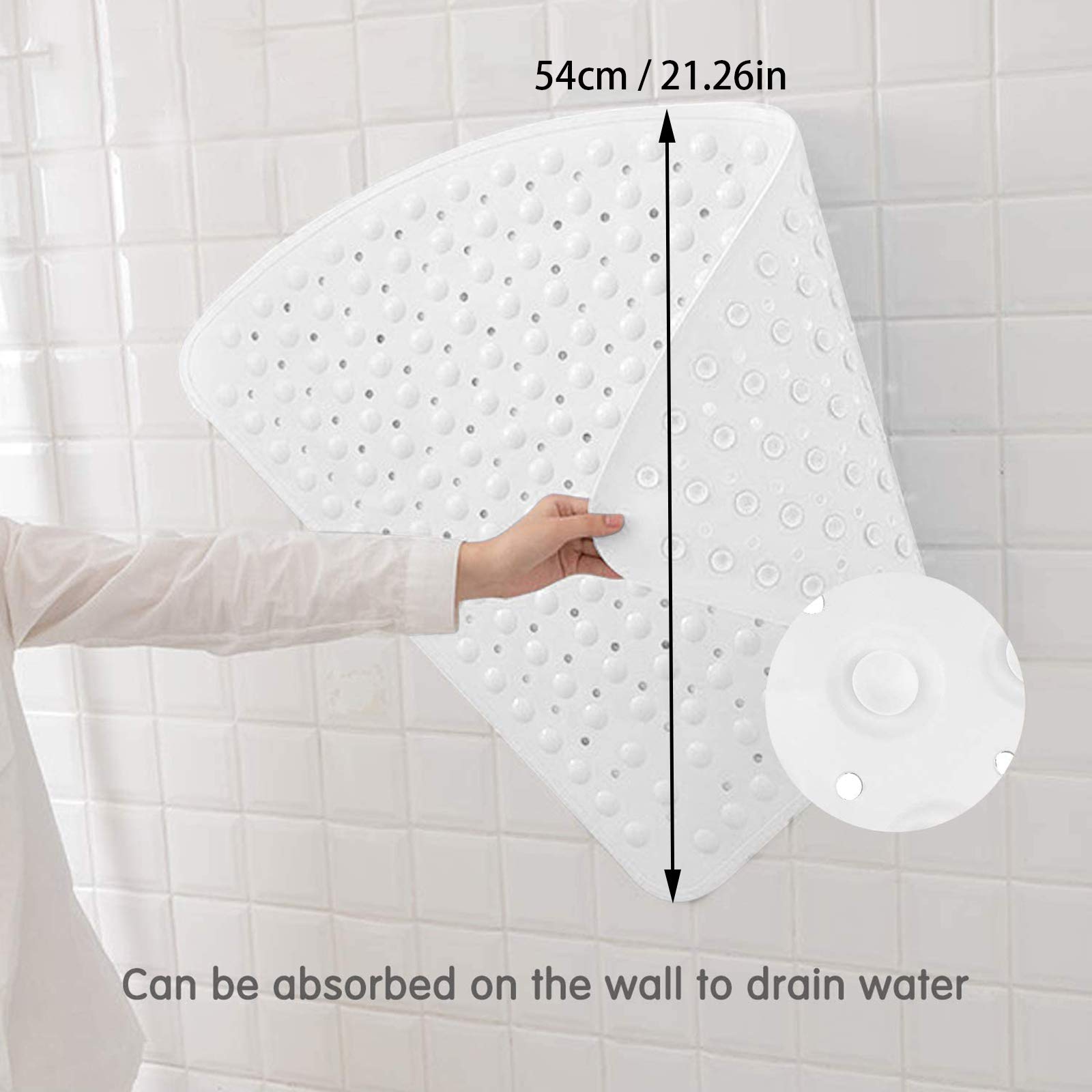EUPXRHY Tappeto Doccia Antiscivolo Angolare, Tappeto Doccia Angolare, Pedana Antiscivolo per Doccia, Luffa in PVC Tappetino Antiscivolo Doccia per Doccia O Vasca da Bagno,E,90x90cm(36x36inch
