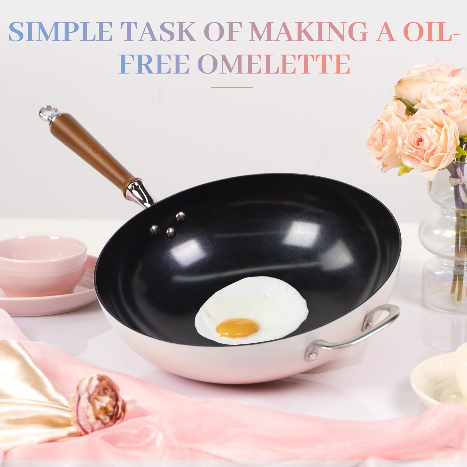 Amazon | デラックスノンスティックフライパン、蓋付き大型ノン