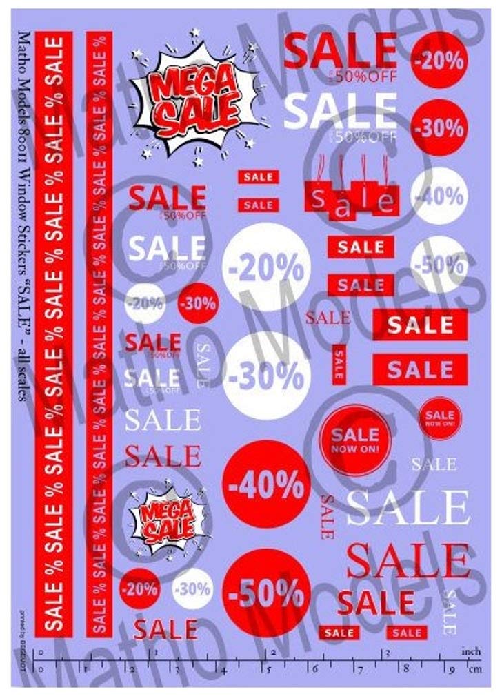 Matho Models Window Stickers "Sale" - Plastic Model Accessories # 80011