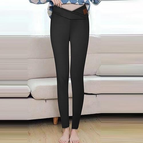 Miniatura 4 de Thick Winter Thermal Leggings for Women Soft Plush Winter Warm Pants Stretchy Tights Tummy Control High Waist Trousers