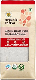 Organic Tattva Maida 500g | Organic Maida Flour | Refined from Whole Wheat | Pure Gluten Free Maida for Baking, Breads, Cookies and Cooking