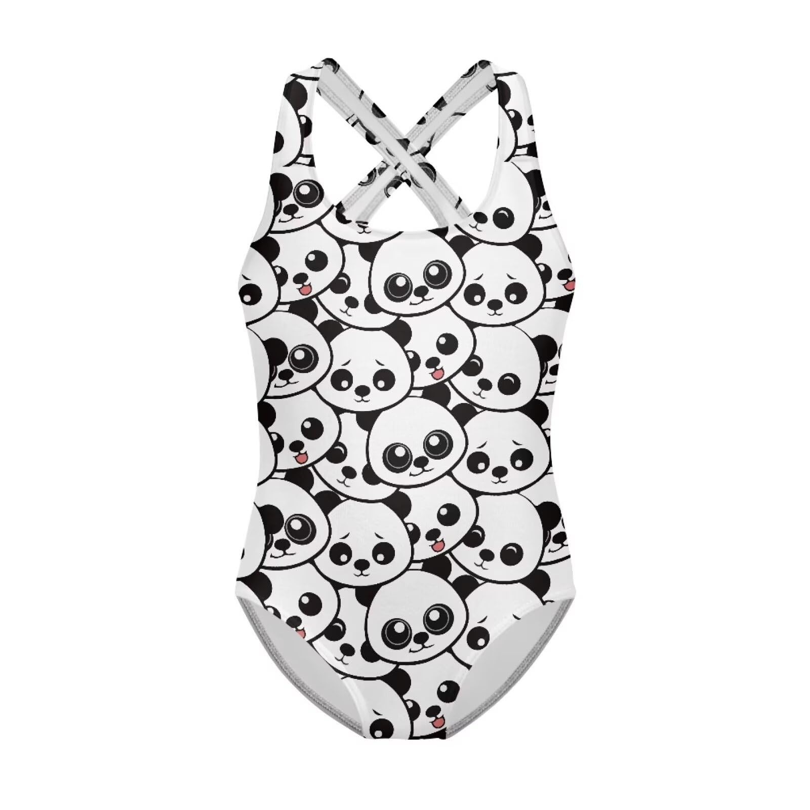 Ocwfudsx One-Piece Bathing Suits for Girls with Panda Print, Lightweight, Breathable, Stretch for Swimming, Beach Fun