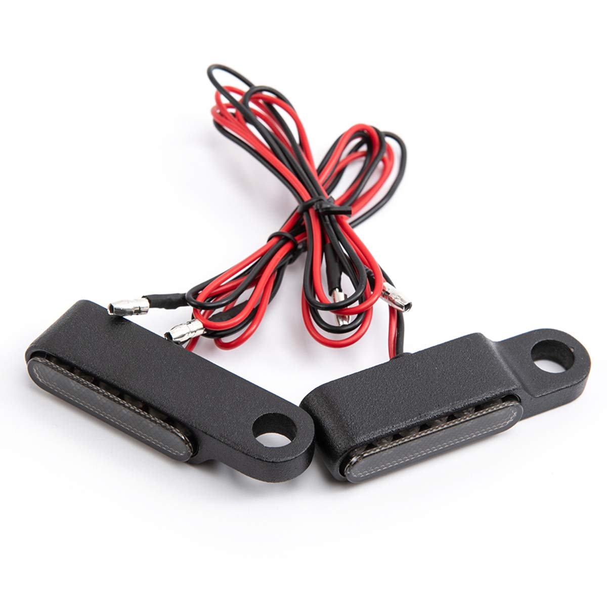 Mini Clignotants LED Moto Noir - Paire De Flashes Lampe Scooter Café Racer 12V
