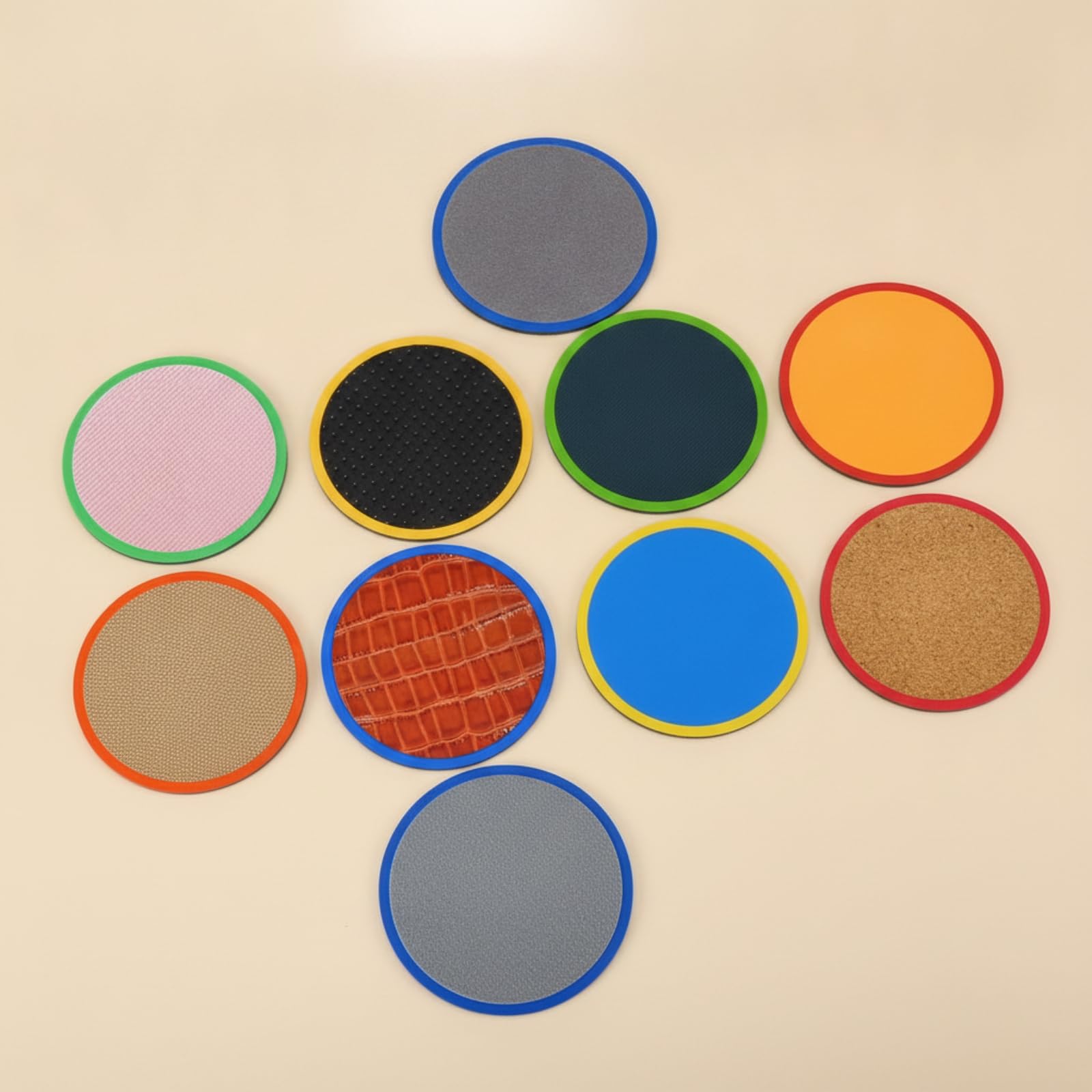 10 Pièces Disques Marquage Colorés | Dos Adhésif Pratique, Disque seoriel en Silicone, Conception Ronde Compacte, Disque Motricité, pr, Crèche