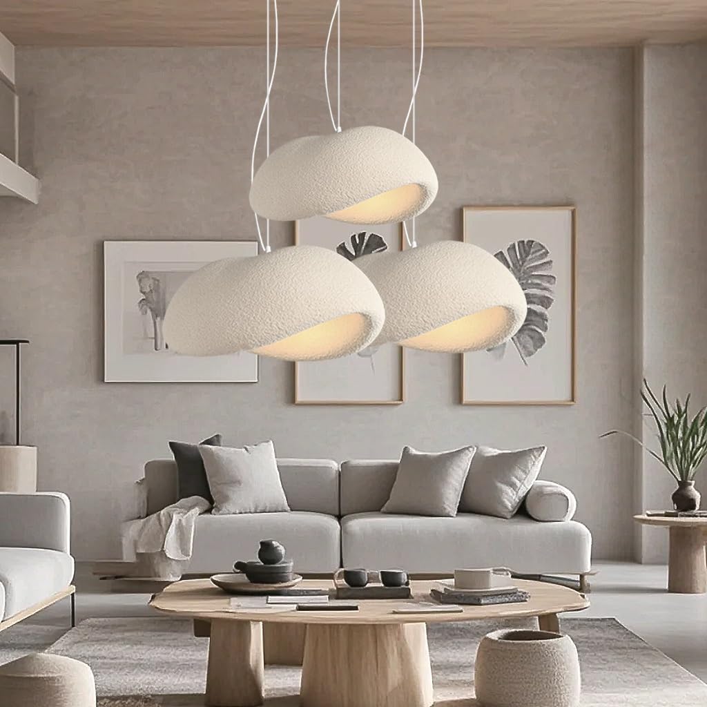Lampada a sospensione Wabi Sabi 50cm in resina grigia giapponese, stile industriale vintage, per soggiorno, sala da pranzo e camera da letto. | Leroy Merlin