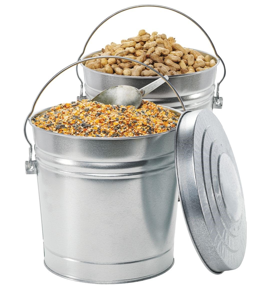 Behrens 6 Gallon Rust Proof Galvanized Steel Locking Lid Dry Storage Recyclable Trash Can for Outdoor and Indoor Storage and Waste Disposal