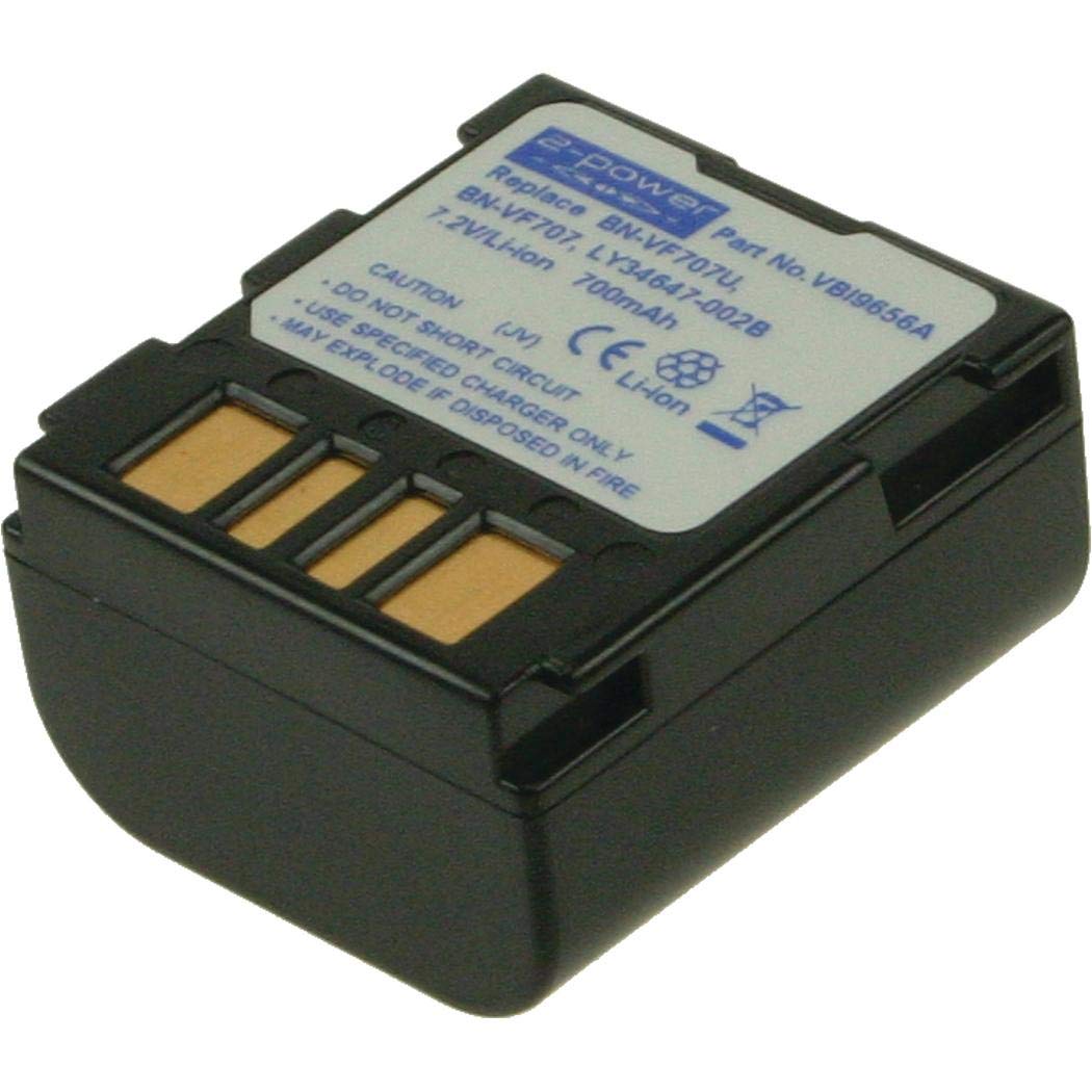 2-Power Black Vbi9656a 7.2 V 700 Mah Camcorder Battery For Jvc Everio Gz-Mg20, Mg67 And Mg77