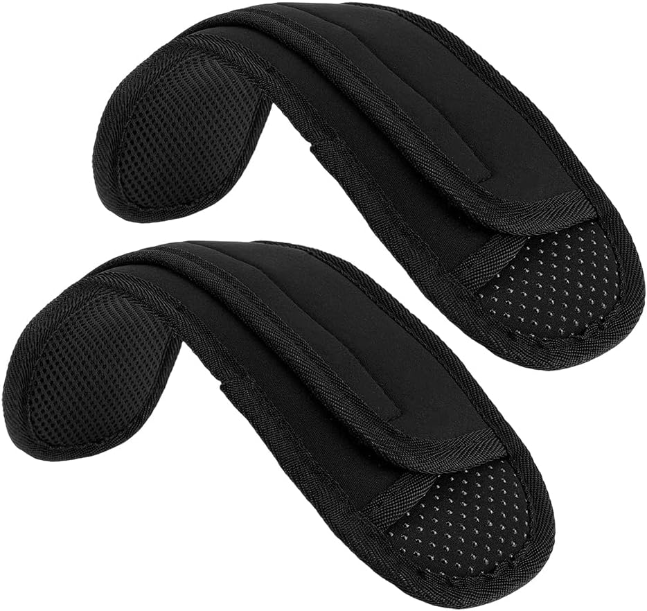 2Pcs Universal Shoulder Pad with Ultra Thick Cushion Rectangle Comfort Fiber Shoulder Strap Pads for Backpack Luggage Bag Travel Outdoor Breathable Fastener Cushion Pads Black