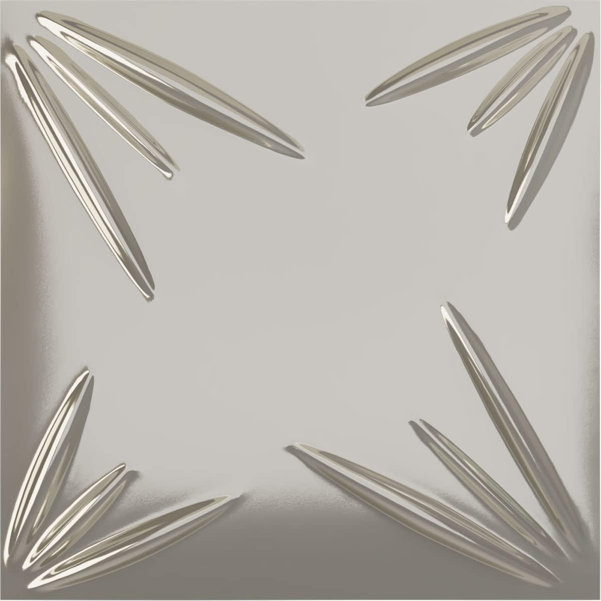 Ekena Millwork 19 5/8W x 19 5/8H Inula EnduraWall Decorative 3D Wall Panel, Bright Chrome (Covers 2.67 Sq. Ft.