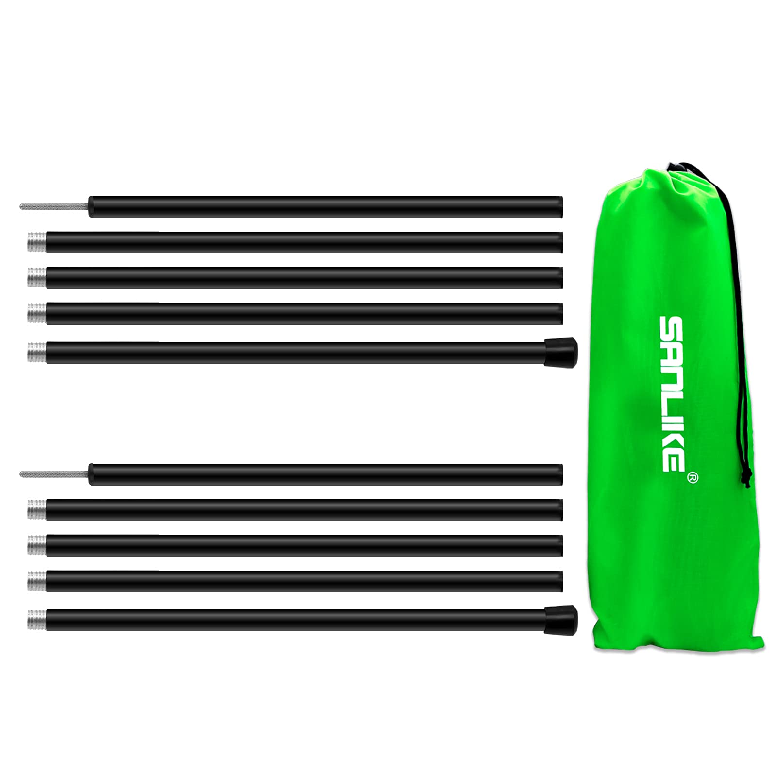 Camping Tarp Poles Collapsible Tent Pole Heavy Duty Sun Shade Sail Poles for Car Awnings Canopy Rain Fly Shelter Sun Shade Sail Poles -80 in Set of 2