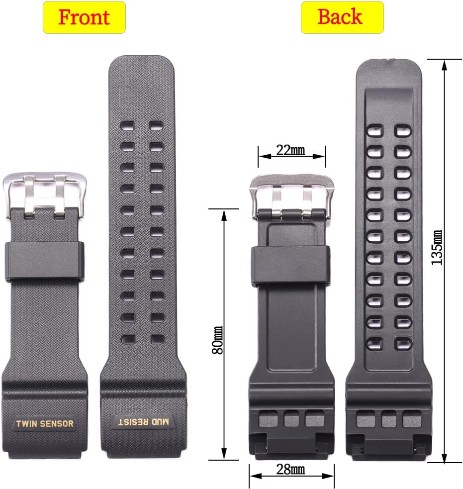 RCNZWQB Resin strap suitable for Casio Mudmaster GG-1000 GWG100 GSG100 little mud King Sports Watch band watch wristband