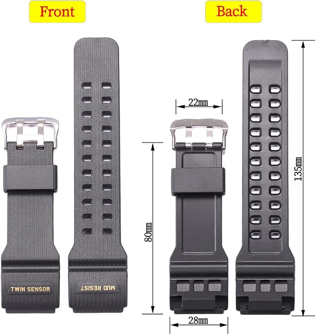 RCNZWQB Resin strap suitable for Casio Mudmaster GG-1000 GWG100 GSG100 little mud King Sports Watch band watch wristband