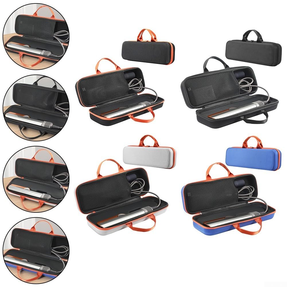 Funda rígida de EVA compacta para Dyson Airstrait HT01, organiza y protege tus accesorios alisadores de cabello (negro)