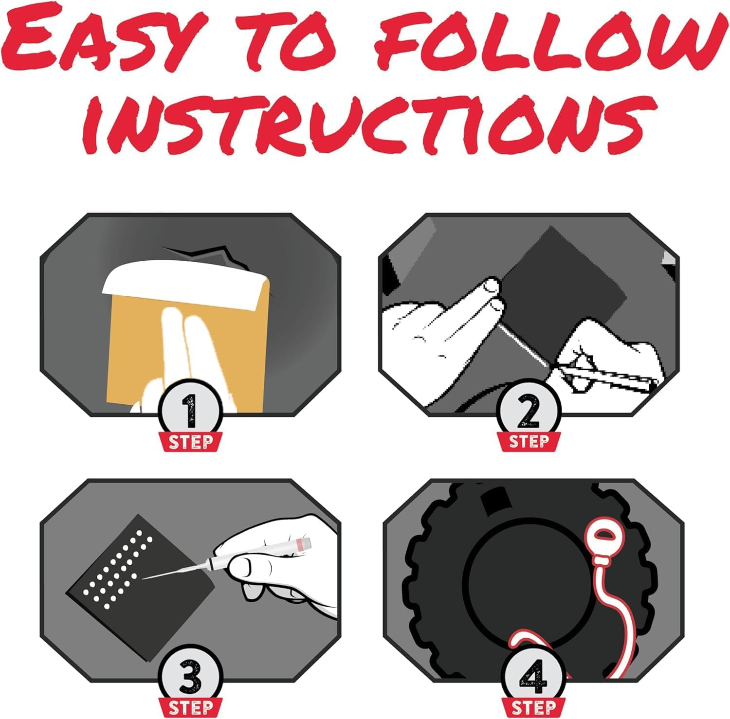 GlueTread SXS Tire Patch Kit - Off-Road Tire Sidewall Reinforcement Kit for UTVs - Durable Rubber Patches with Strong Bond - Easy Application, Fast Setting