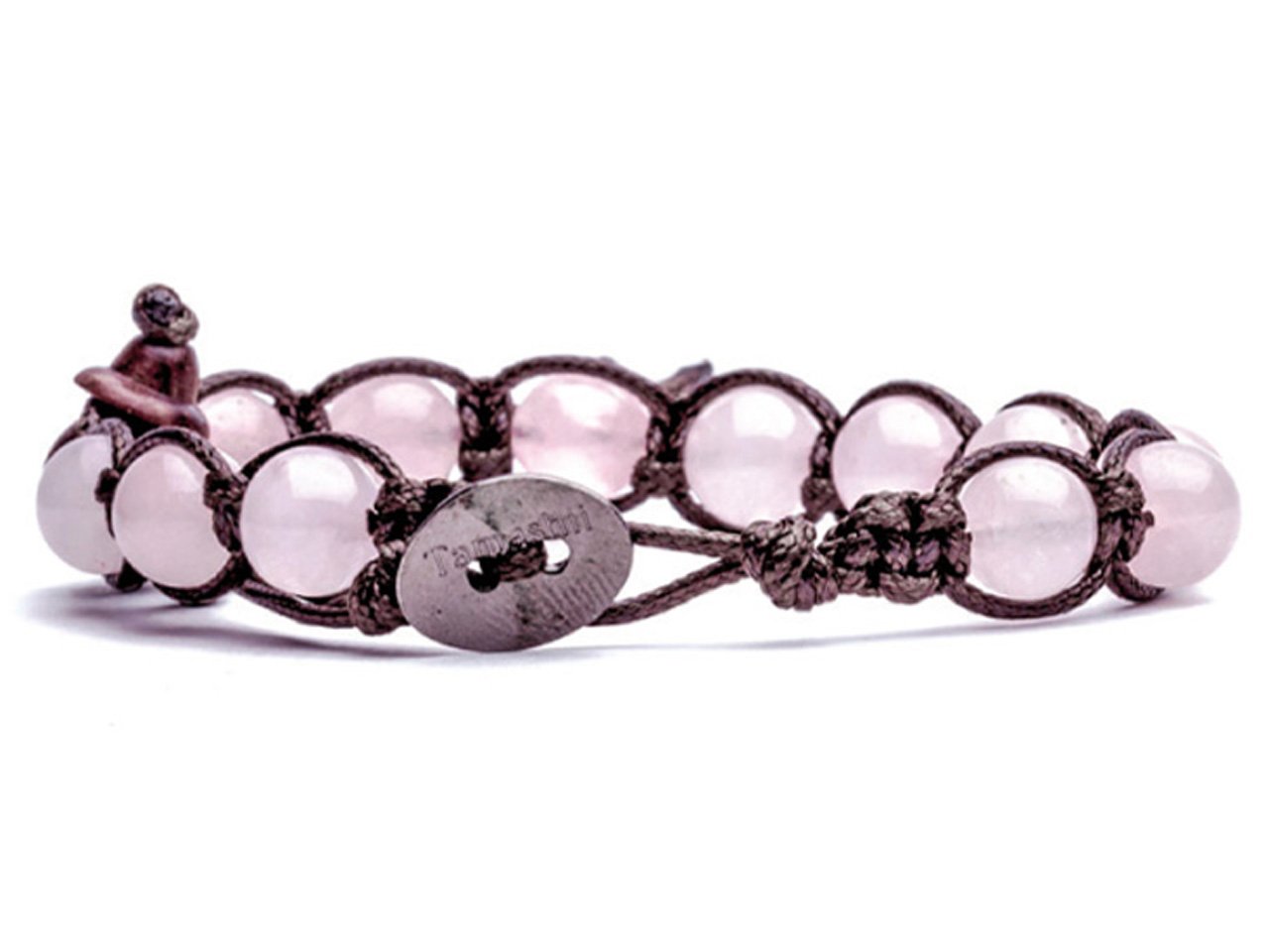 Tamashii Bracciale tibetano buddista in Quarzo Rosa Rosa MainApps