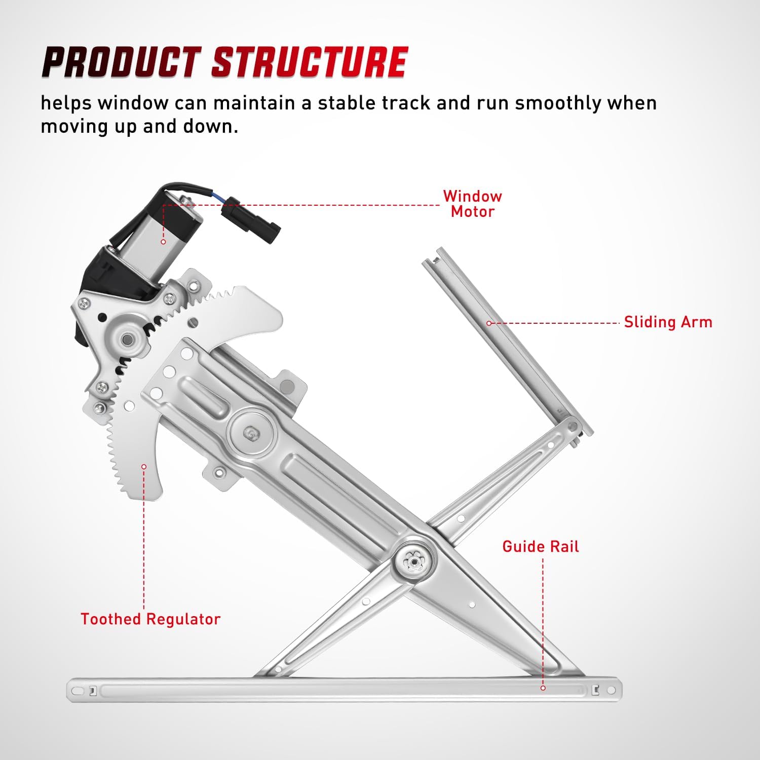 Nilight Front Passenger Window Regulator with Motor, Compatible with Chevy Colorado/GMC Canyon 2004 2005 2006 2007 2008 2009 2010 2011 2012, Power Window Lift Motor Assembly, 741-015