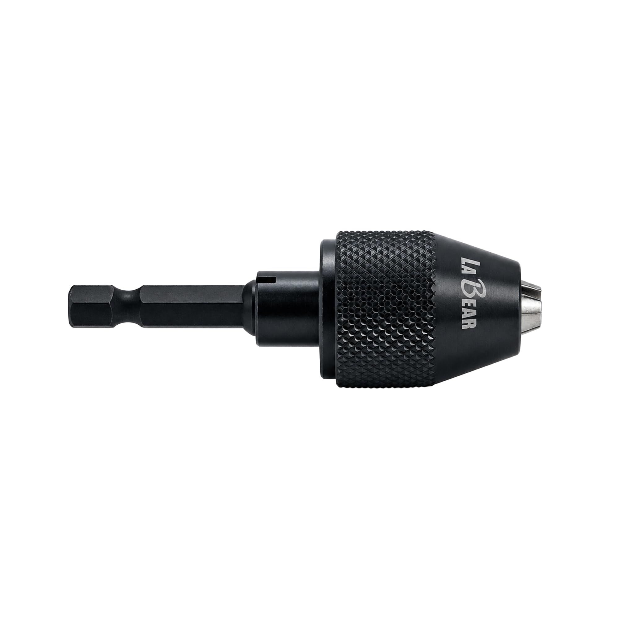 LABEAR Mini adaptador de portabrocas de 3 mandíbulas sin llave con vástago hexagonal de cambio rápido de 1/4 pulgadas para sostener brocas de aleación de aluminio de 0.3 a 6.5 mm negras