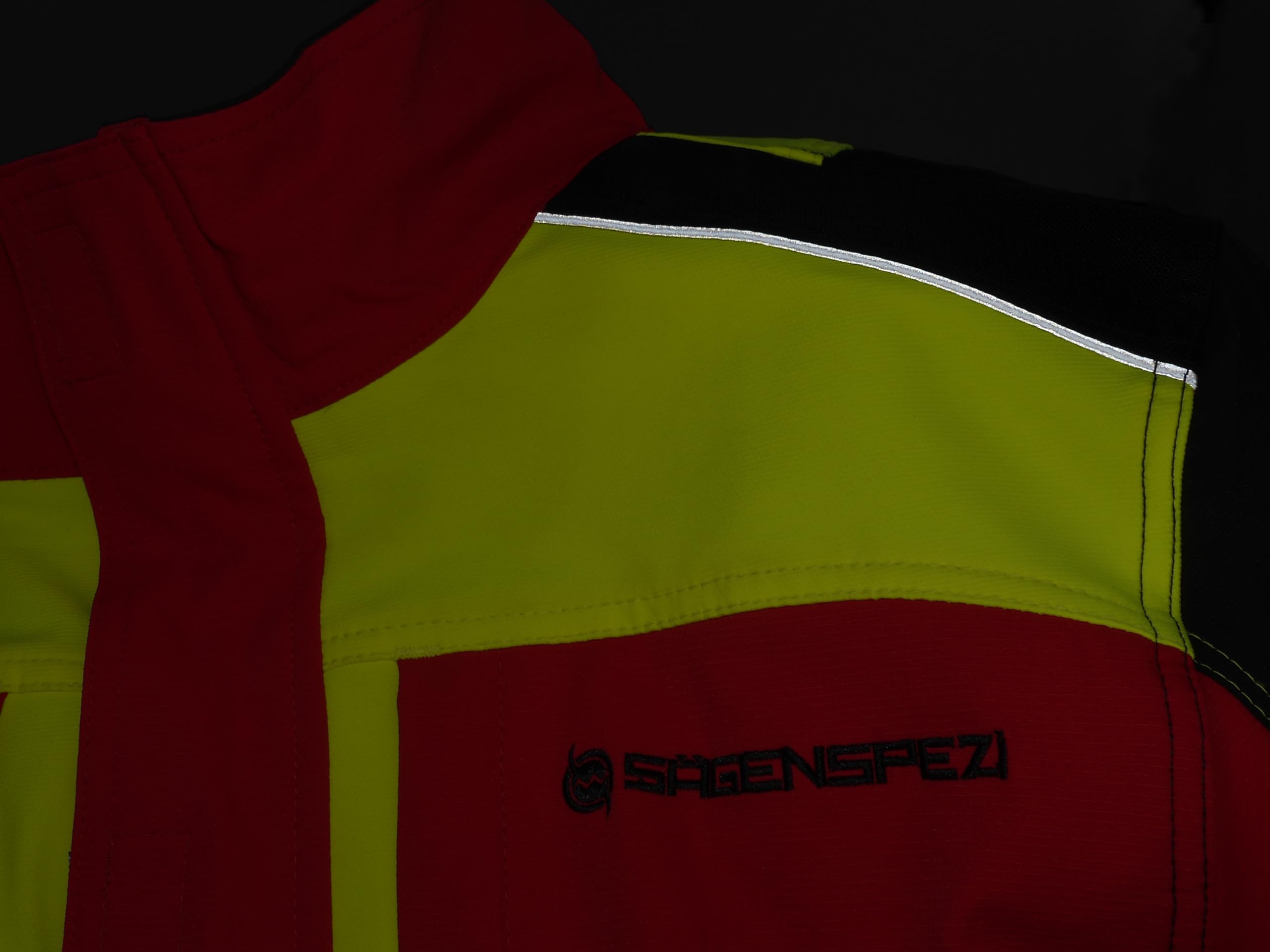 Sägenspezi Forstjacke S1 Ultra rot/neon gelb/schwarz