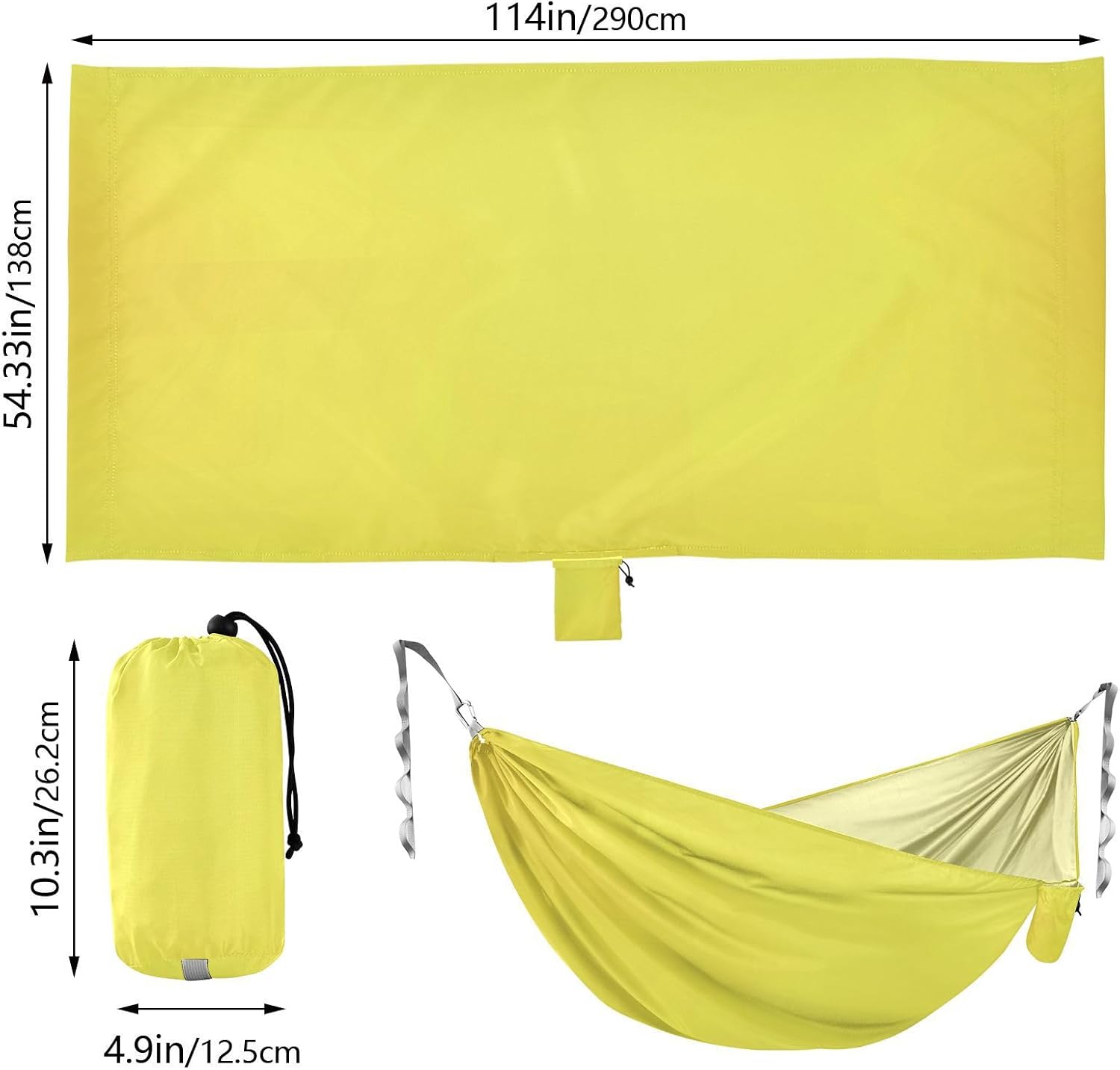 Yellow Hammocks with Tree Straps Tree Hammock for Camping Travel Accessories