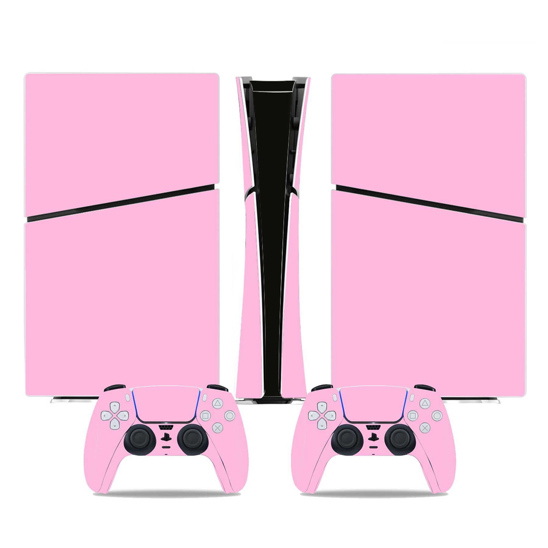Skin Sticker for PS5 Slim Console Protective Cover Decal Wrap for Digital Edition Controller Pink