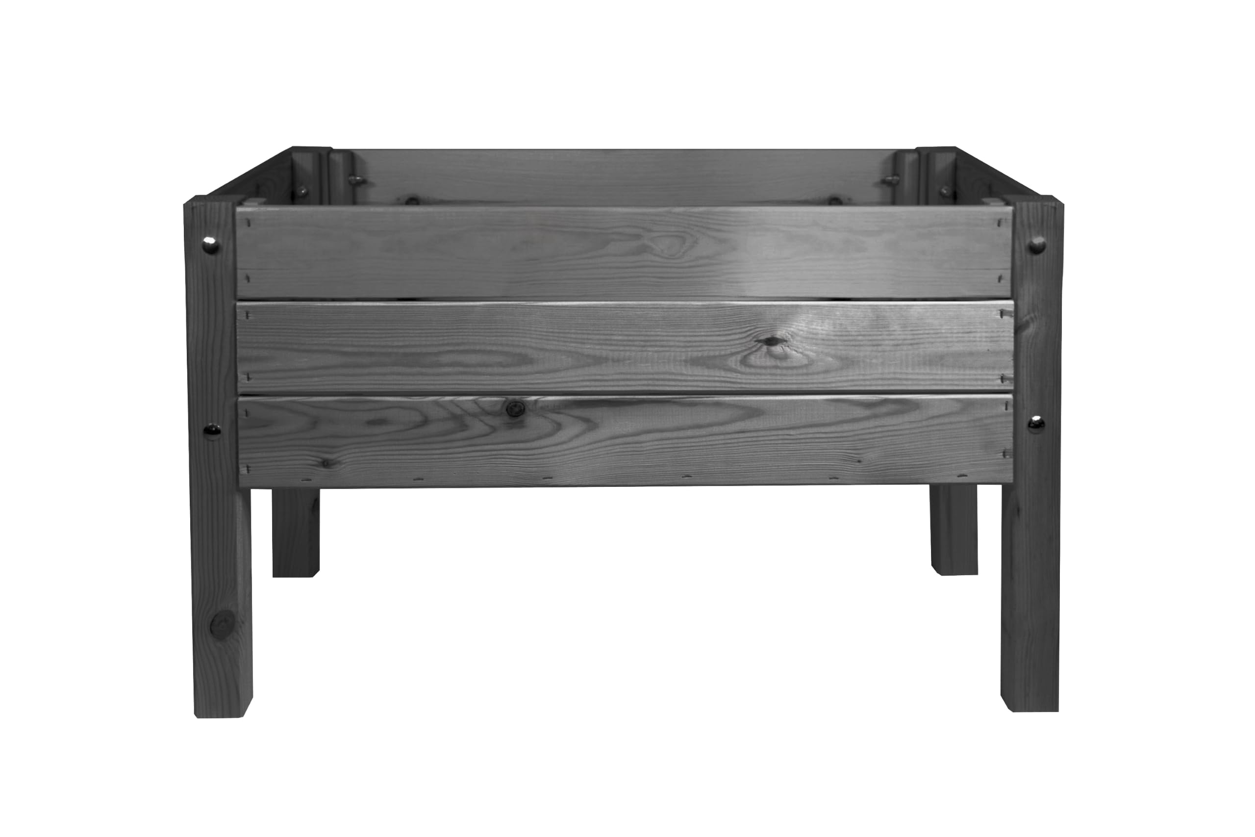 mgc24 Aiuola rialzata massiccia per bambini, in legno di pino grigio, rettangolare, per giardino, terrazzo, balcone, 79 x 40 x 50 cm