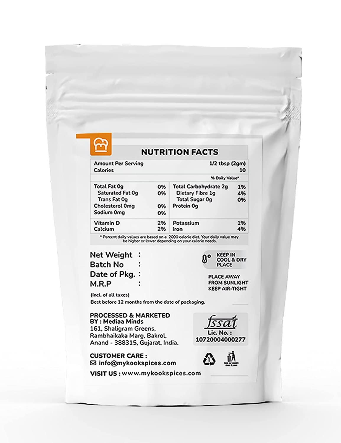 JARA Spices Haldi Poudre de curcuma naturelle masala pour la cuisine et la boisson (350 g)