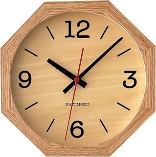 KATOMOKU Muku clock 20 八角形 オーク km-136OA8 掛け時計 20cm (電波時計)