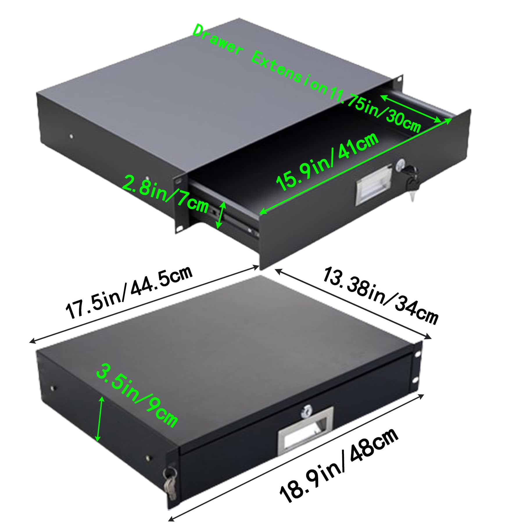 Enter　2ラック Amazon.com: EntyzE 2U Rack Drawer for 19 Inch Rack Mount, Rack