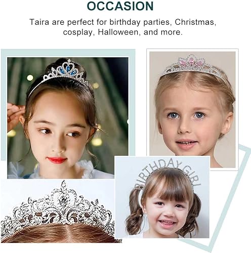 Miniatura 8 de Peine para el cabello con corona de princesa, peines de tiara plateados, tiaras y coronas de graduación con diamantes de imitación rosados para