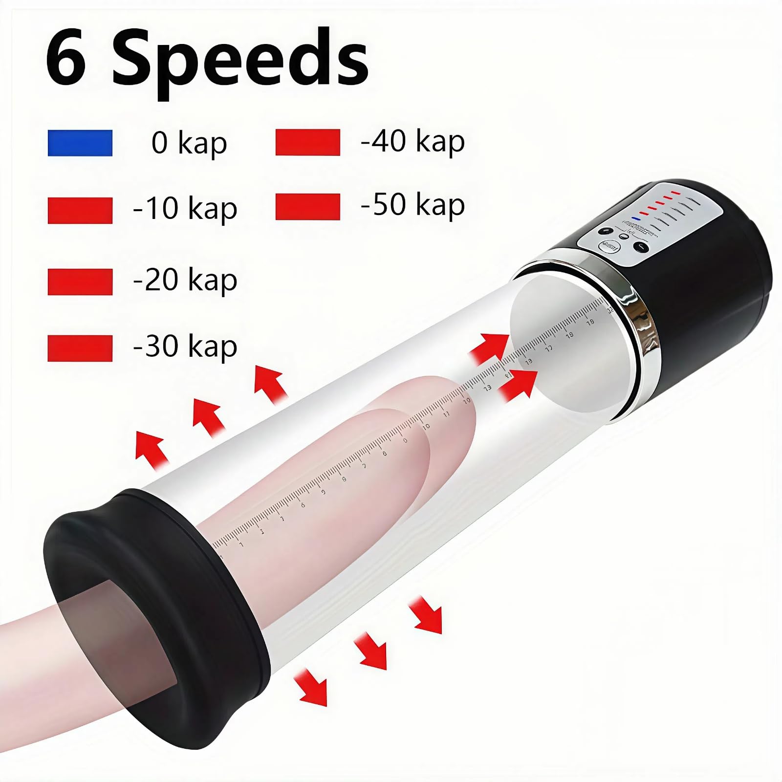 Automatic Penis Pump for Men – Rechargeable Electric Vacuum Pump with 4 Suction Intensities, Smart Pressure Display, Waterproof & Easy to Clean, Male Enhancement Tool，Sex Toys — view 3