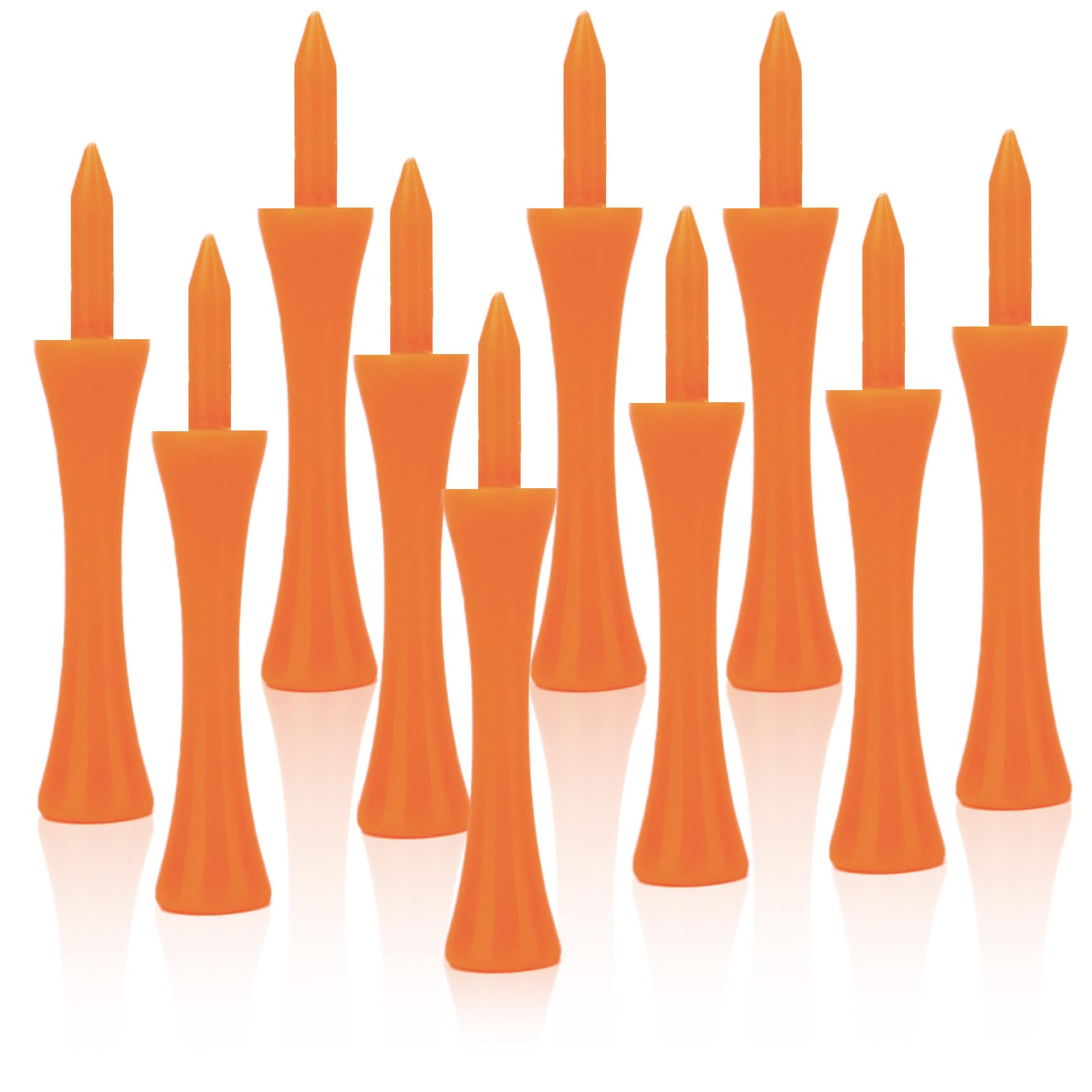 100 Stück Golf Tees Kunststoff für Driver 70mm - Premium Rosa Orange Castle Tee mit Abstufung, Witterungsresistent Langlebig, Golf Tee Set für Langschläger und Dauerhaftigkeit
