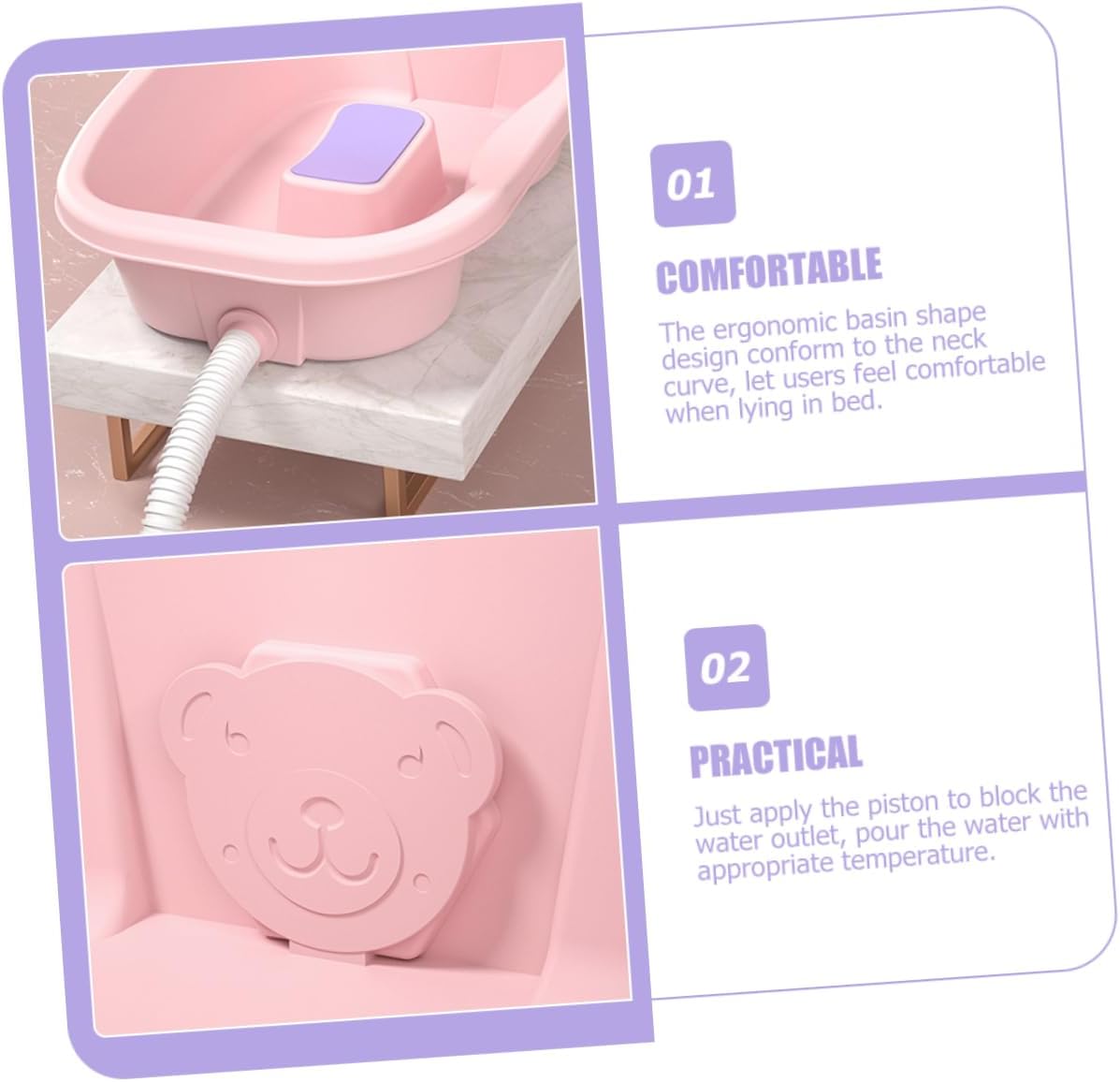 Portable Hair Washing Basin for Bedridden and Elderly Comfortable Shampoo Tray for Easy Hair Care at Home for Pregnant Women and Disabled Use