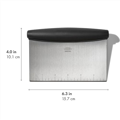 Miniatura 7 de OXO Good Grips Stainless Steel Multi-Purpose Scraper & Chopper, Dough Cutter for Pizza, Bread and Cookie Dough, Multi-Purpose Vegetable Chopper