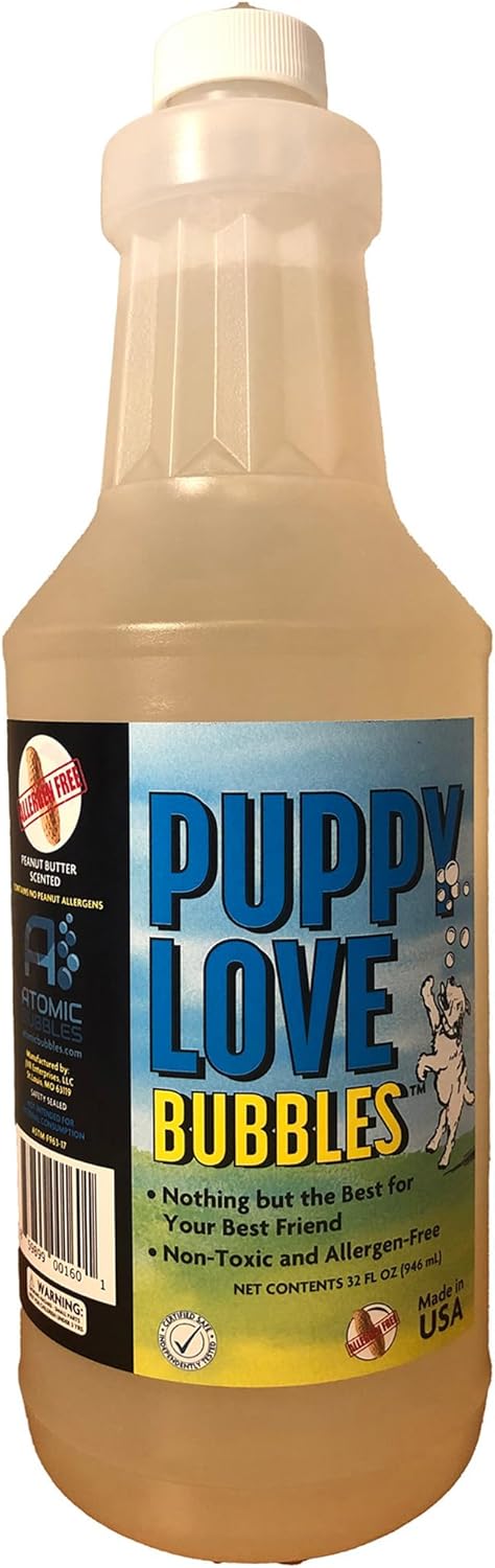 Puppy Love Bubbles - 4 oz Peanut Butter Scented Bubbles for Dogs