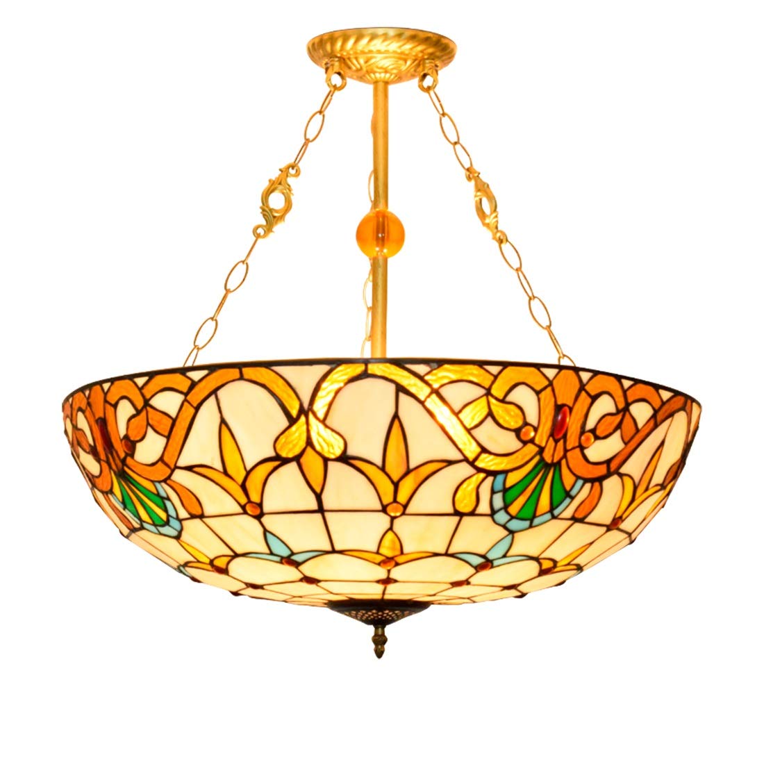 Lustre en verre teinté grand plafonnier baroque anti lumière agressive salon