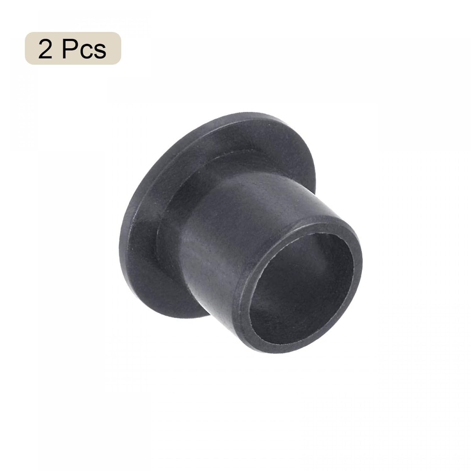 Plastic Flanged Sleeve Bearings, 8mm Bore 10mm OD 11mm Length POM Bushings for Shaft, 2PCS Black
