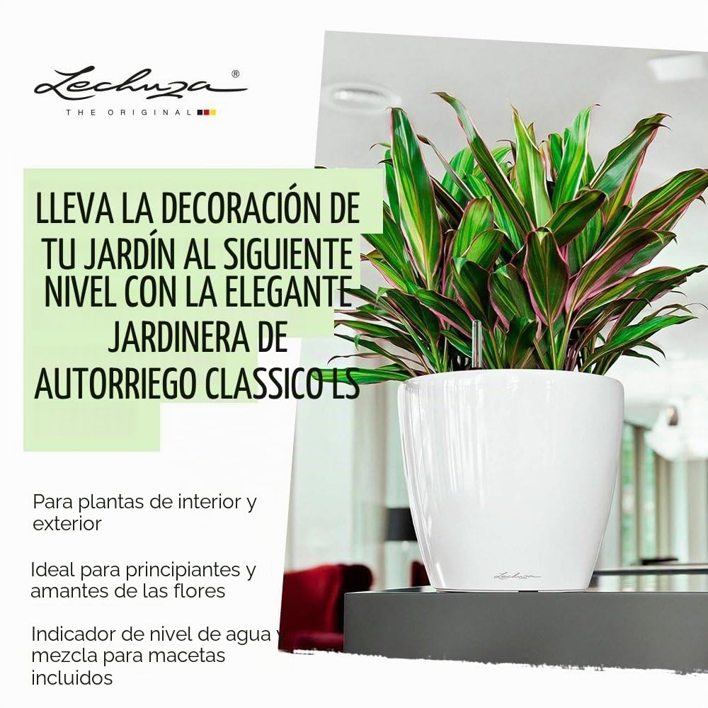 Lechuza 16080 - Maceta Classico Premium 43 LS Kit Completo, Color Blanco (43 x 40)