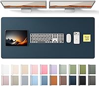 Vista 92 de YSAGi Protector de escritorio de cuero, tapete de oficina, alfombrilla grande para mouse, secante antideslizante de cuero PU, escritorio