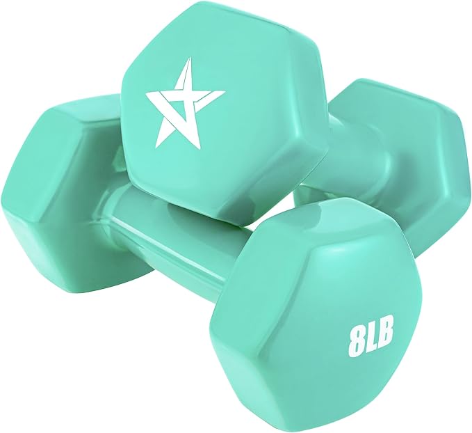 Yes4All Dumbbell Vinyl Coated - 8 lbs - Bermuda - Pair