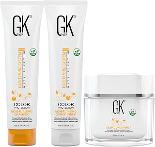 GK Hair Global Keratin Moisturizing Shampoo and Conditioner 100 ml with Deep Conditioner Masque 200 g For dry frizzy, damaged & chemically treated hair - Sulfate and Paraben Free