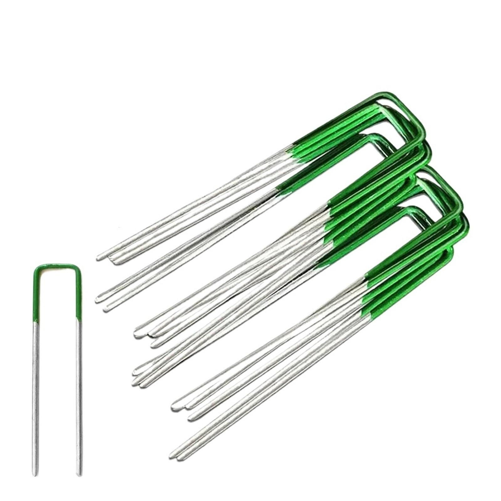 HNULGVI U-shaped garden nails Garden Stakes Galvanized Landscape Staples U-Type Turf