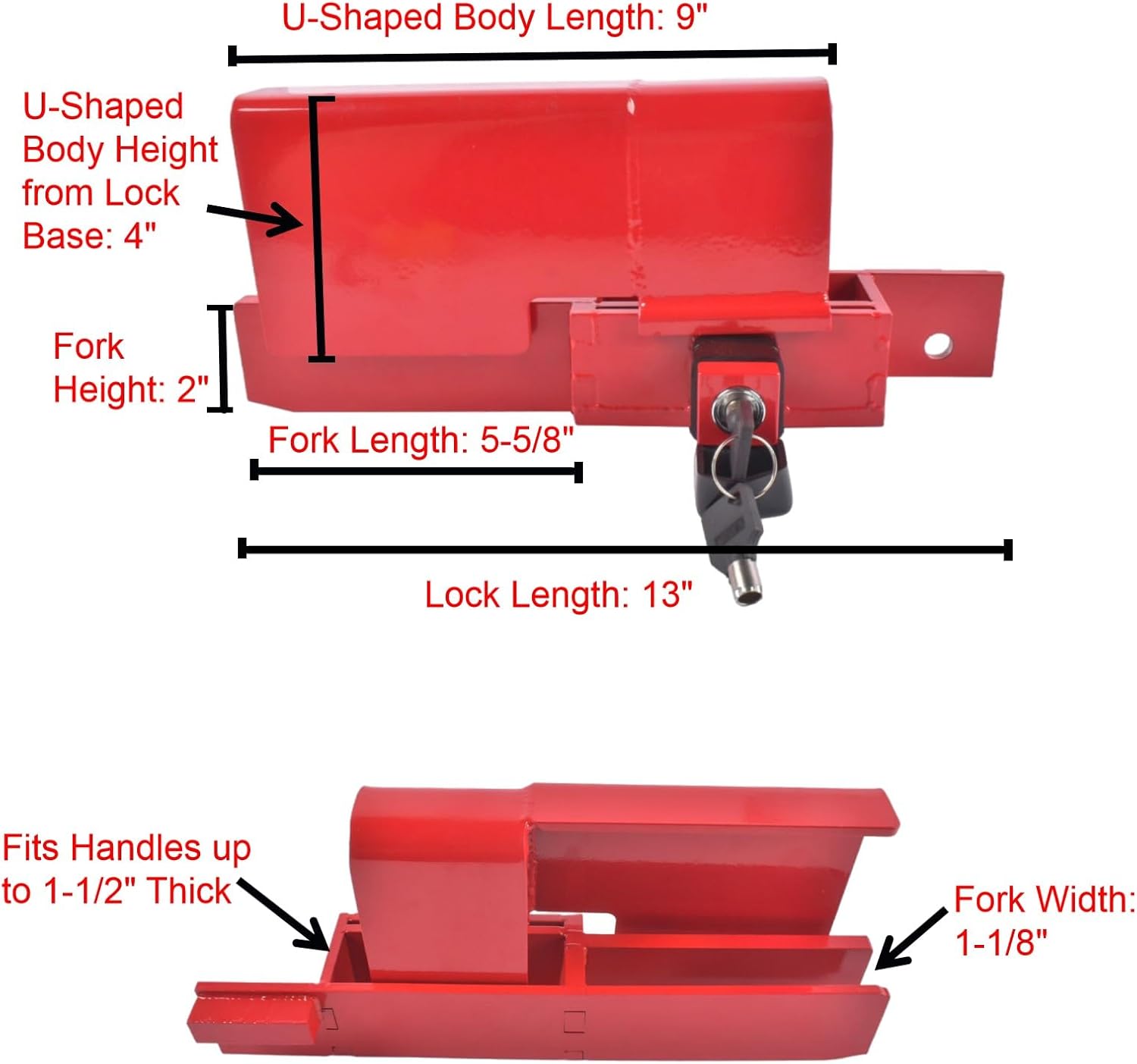 Cargo Door Lock, Heavy Duty Rolling Door Lock for Storage Container, Trailer, or Box Truck Lock, Keyed Differently Fits Handles Up to 5" High and 1.25” Thick, Keyed Roll Up Door Security