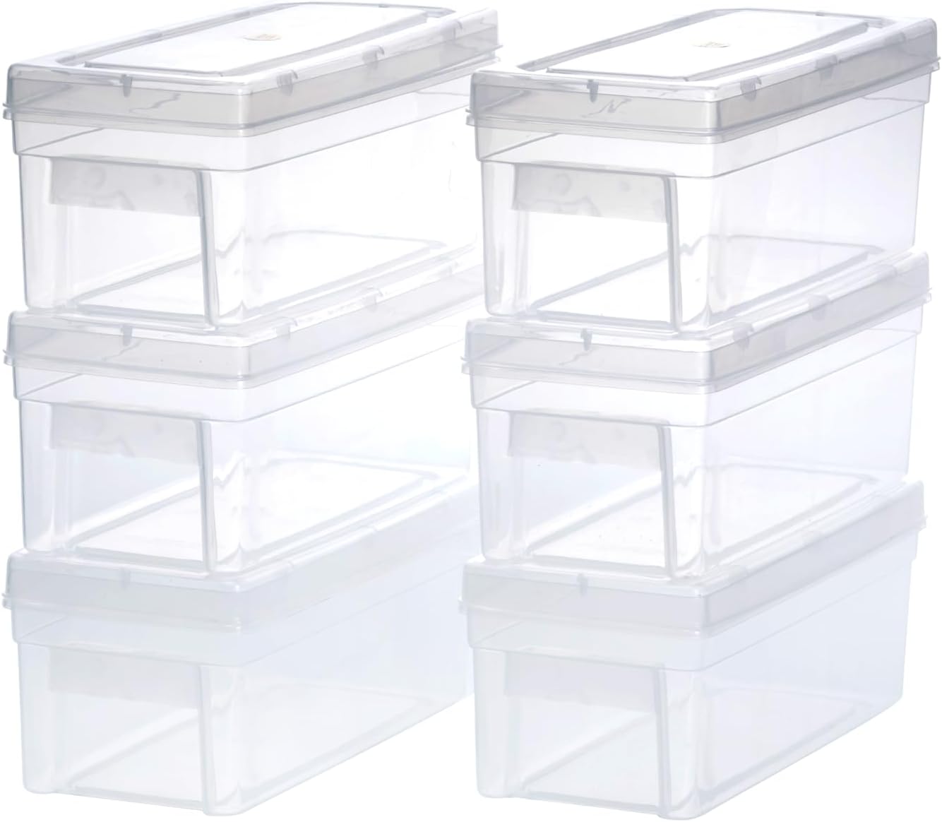 Chetan Plastic Storage Boxes, Transparent Containers, Medium Boxes With Lock System for Jewellery 25x9x10.5 Cm - Pack of 6 (Size No - 33)