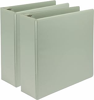Samsill Earth's Choice, 3-Inch Durable D-Ring View Binder 2 Pack, USDA Certified Biobased, Eco-Friendly, Sage Green