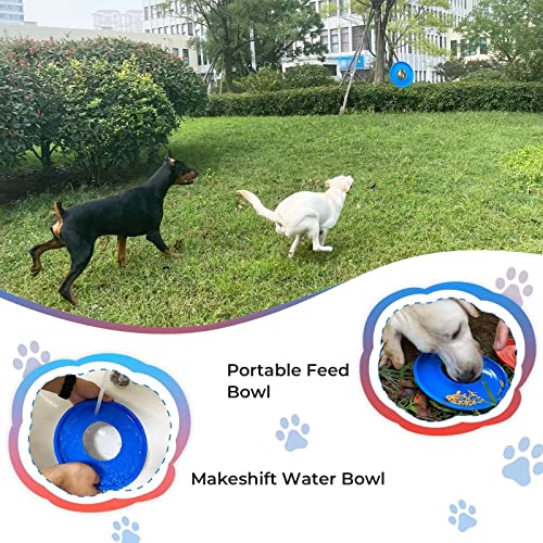 2 Packs Dog Toy Flying Disc, Pet Training Rubber Flying Toy Golf Saucer Fetch, Floating Water Dog Toy 2Pcs For Small, Medium, Or Large Dogs Outdoor Flight, Blue & Red #TOP3