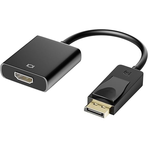 Sounce Display Port to HDMI Adapter, 1080p Display Port DP to HDMI Cable Male to Female Port Support Video & Audio Compatible with Computer, PC, Monitor, Projector, HDTV (Not Bidirectional)