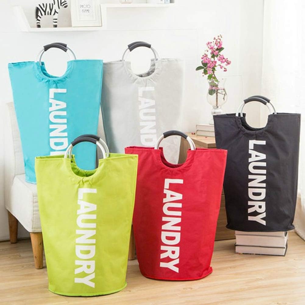 Dirty Laundry Hamper Sorter Basket Dirty Clothes Bag Storage Basket Dirty Clothes Bin Box Large Fabric with Aluminum Handle (Color : RED, Size : 37 63cm) (Black 37 * 63cm)