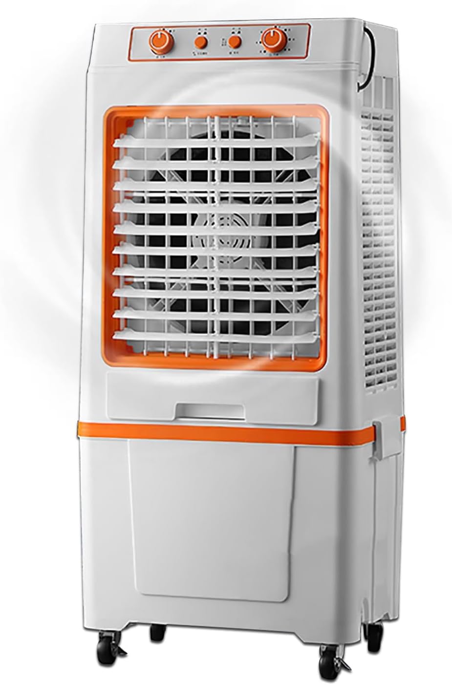 5300 CFM Evaporative Air Cooler, 3 Wind Speeds, 10 Gal Water Tank, 120° Oscillation, 280W Portable Swamp Cooler Cooling Fan for Room Commercial Garage(Orange)