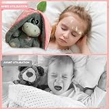 KUWUNG Peluche âne qui respire, âne en peluche de 32 cm avec battement de cœur, respiration, musique et lumières, douce peluche poupée fraise avocat, peluche âne qui respire pour soulager l'anxiété - 5