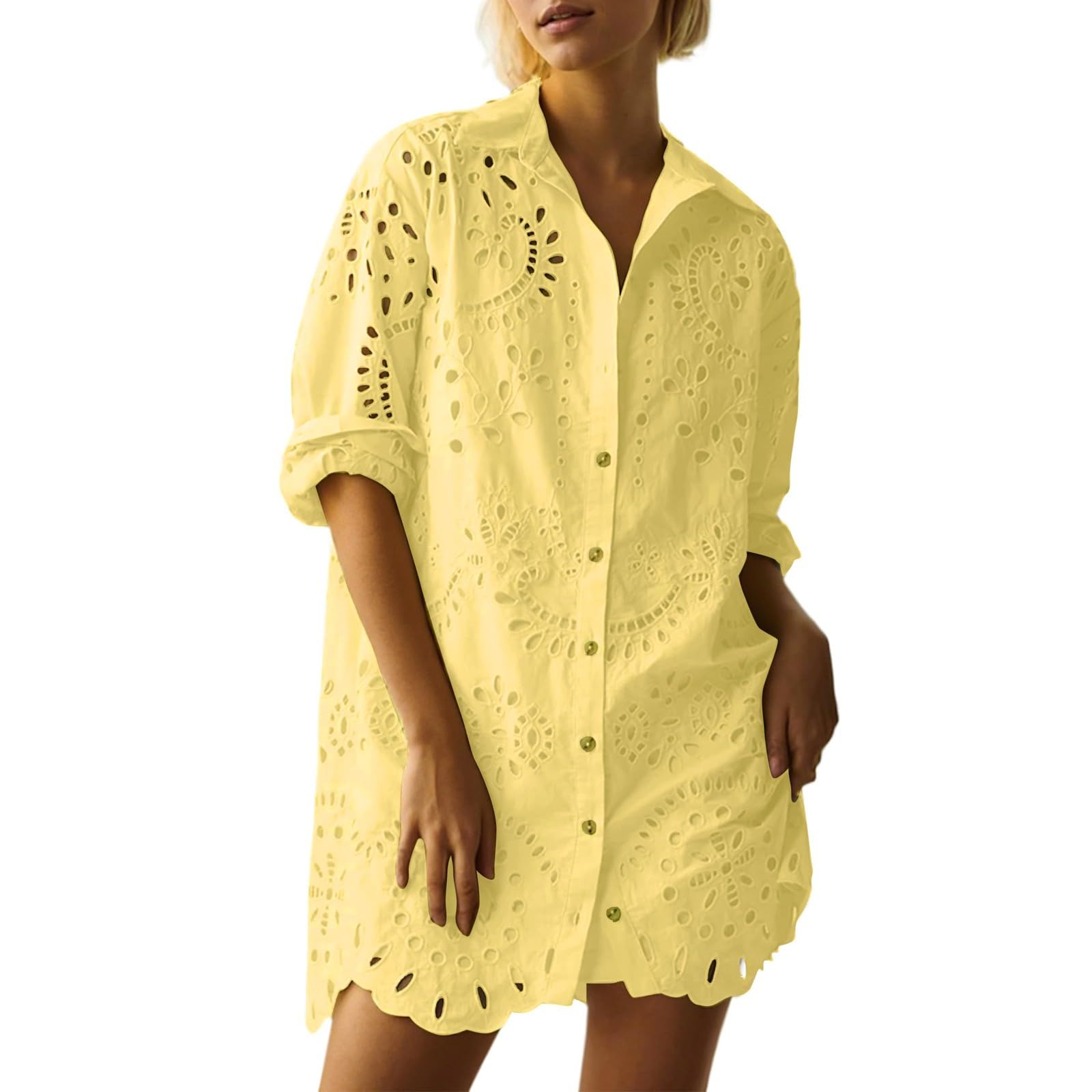 Damen-T-Shirt, langärmelig, modisch, lässig, Strand, lockere Passform, 2024, mit Ausschnitt, gerüscht, Herbst, trendig, niedlich, Tunika, elegantes T-Shirt, Kleid, Tops, Blusen, Damen, niedlich,
